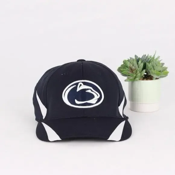 Penn State Nittany Lions Hat Navy Blue White Logo – Top of the World Stretch Cap - Picture 5 of 7
